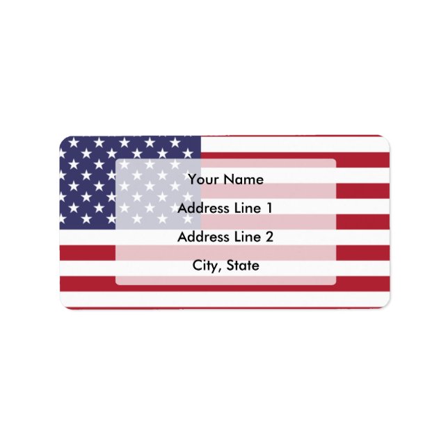 American flag label (Front)