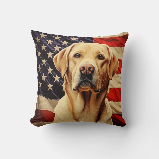 American Flag Labrador Cushion (Front)