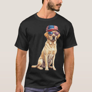 American Flag Labrador Retriever Dog Yellow Lab T-Shirt