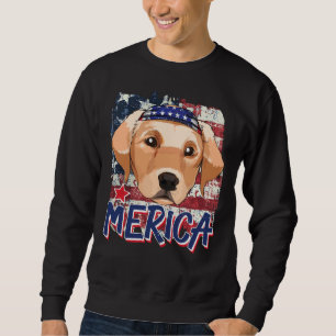 American Flag Labrador Retriever Merica 4th Of Jul Sweatshirt