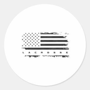 American Flag Lacrosse Apparel - Lacrosse 1  Classic Round Sticker