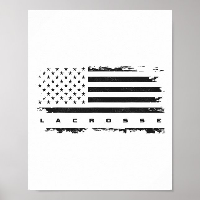 American Flag Lacrosse Apparel - Lacrosse 1  Poster (Front)