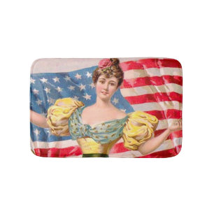 American Flag Lady Liberty Independence Bath Mat