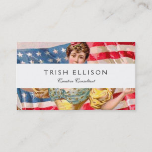 American Flag Lady Liberty Independence Business Card