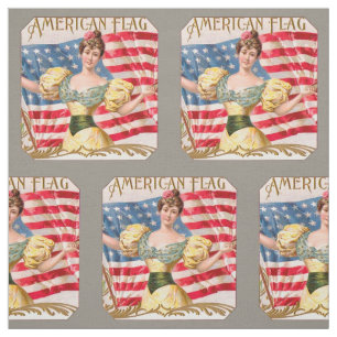 American Flag Lady Liberty Independence  Fabric