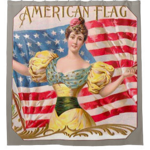 American Flag Lady Liberty Independence Shower Curtain