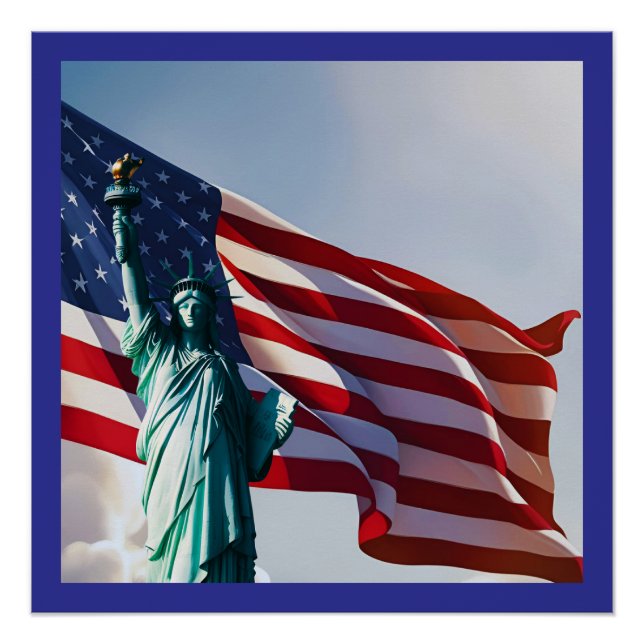 American Flag Lady Liberty Poster (Front)