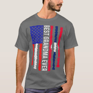 American Flag Laos Flag Best Grandma Ever Family T-Shirt