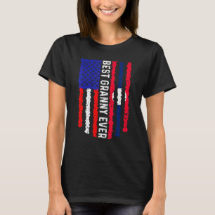American Flag Laos Flag Best Granny Ever Family T-Shirt