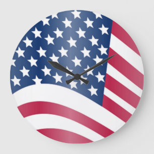 AMERICAN FLAG LARGE CLOCK
