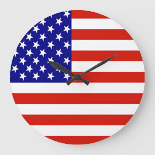 AMERICAN FLAG LARGE CLOCK