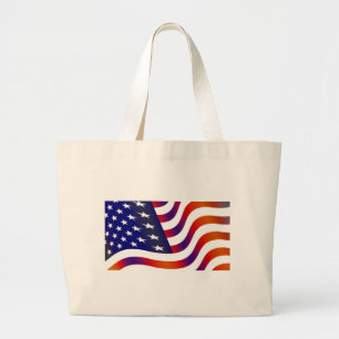 American Flag Large Tote Bag