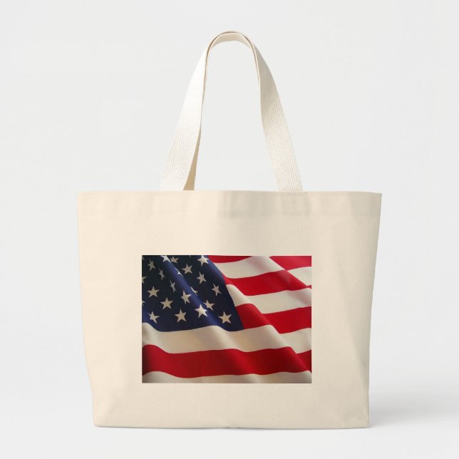 American Flag Large Tote Bag (Front)