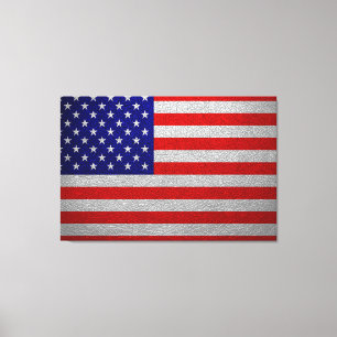 American Flag Leather Canvas Print