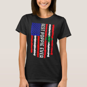 American Flag Lebanon Flag Best Poppie Ever Family T-Shirt