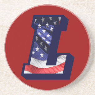American Flag Letter "L" Coaster