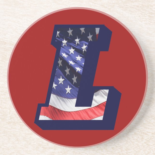 American Flag Letter "L" Coaster (Front)