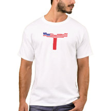 American Flag Letter T Monogram