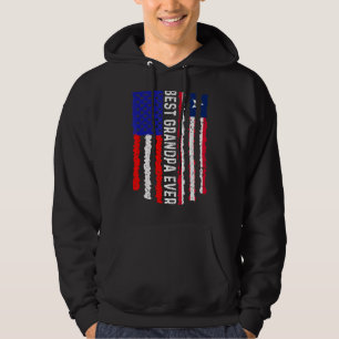American Flag Liberia Flag Best Grandpa Ever Famil Hoodie
