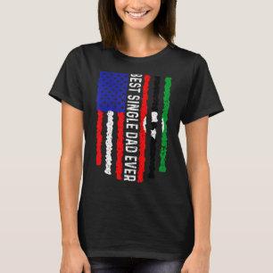 American Flag Libya Flag Best Single Dad Ever Fami T-Shirt