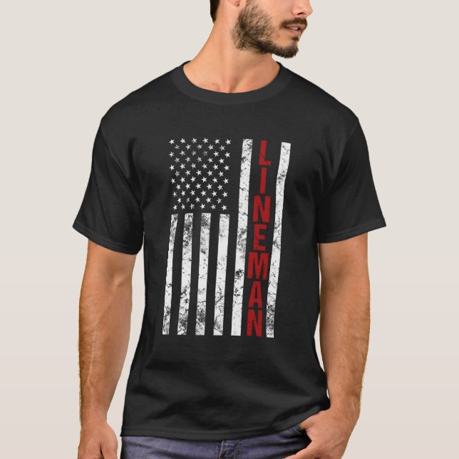 American Flag Lineman T-Shirt (Front)