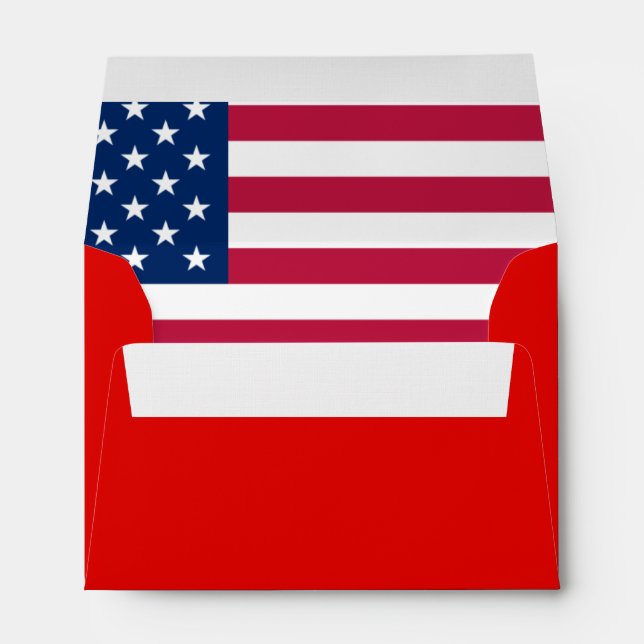 American Flag Linen Designer Envelopes (Back (Bottom))
