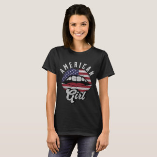 American flag lips Patriotic  T-Shirt