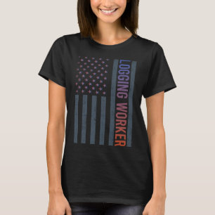 American Flag - Logging Worker T-Shirt