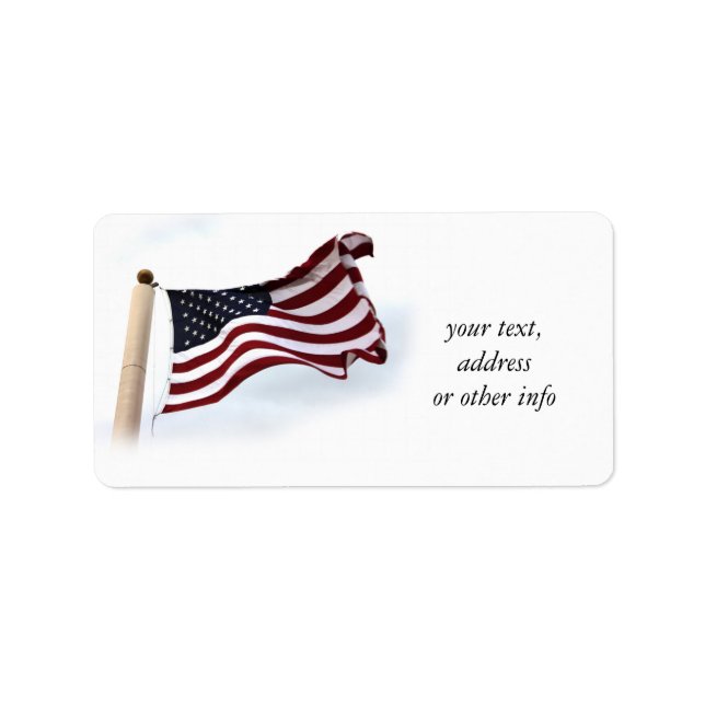 American Flag Long May It Wave  Label (Front)