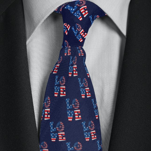 American Flag Love Icon Tie (Creator Uploaded)