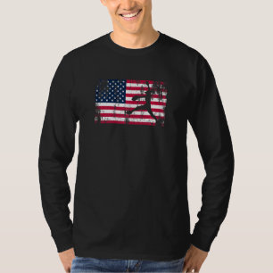 American Flag Love Softball Fastpitch Pitcher T-Shirt