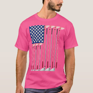 American Flag Made From Golf Clubs And Golf Balls  T-Shirt