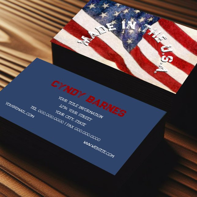American Flag Made in the U.S.A Business Card (Creator Uploaded)