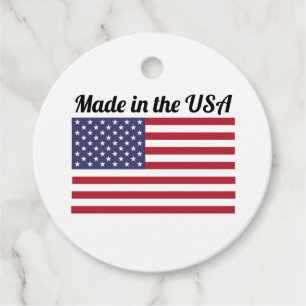 American Flag Made in the USA Favour Tags