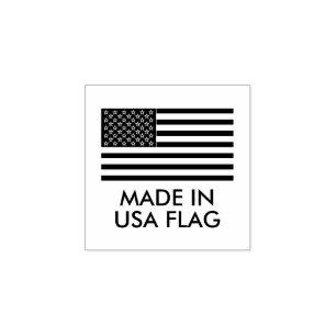 American Flag Made in USA Rubber Stamp