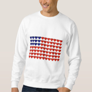 American Flag Made of Hearts Sweatshirt