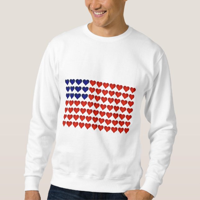 American Flag Made of Hearts Sweatshirt (Front)