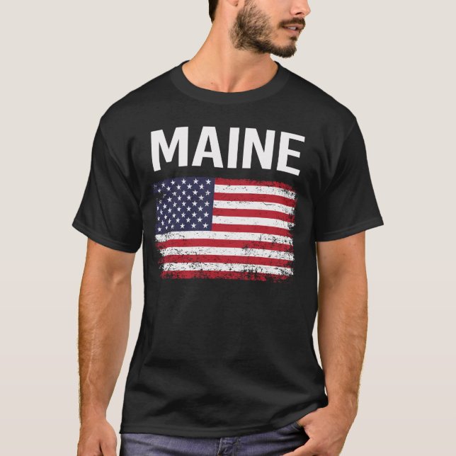 American Flag Maine T-Shirt (Front)