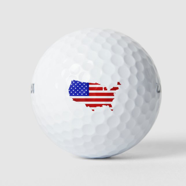American Flag Map of the United States of America Golf Balls (Front)