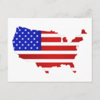 American Flag Map of the United States of America