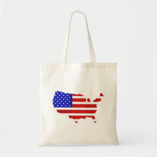 American Flag Map of the United States of America Tote Bag