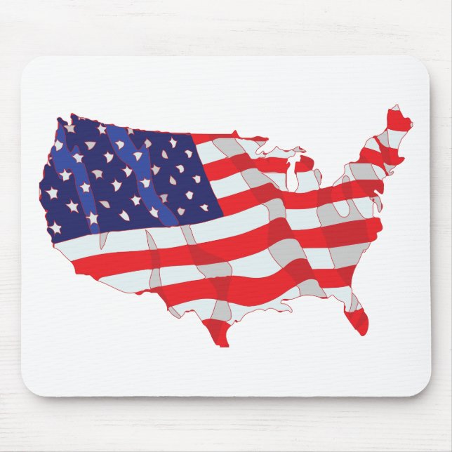 AMERICAN FLAG MAP OF UNITED STATES MOUSE PAD (Front)