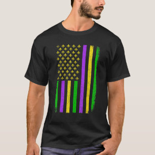 American Flag Mardi Gras Beer Mardi Gras Crawfish T-Shirt