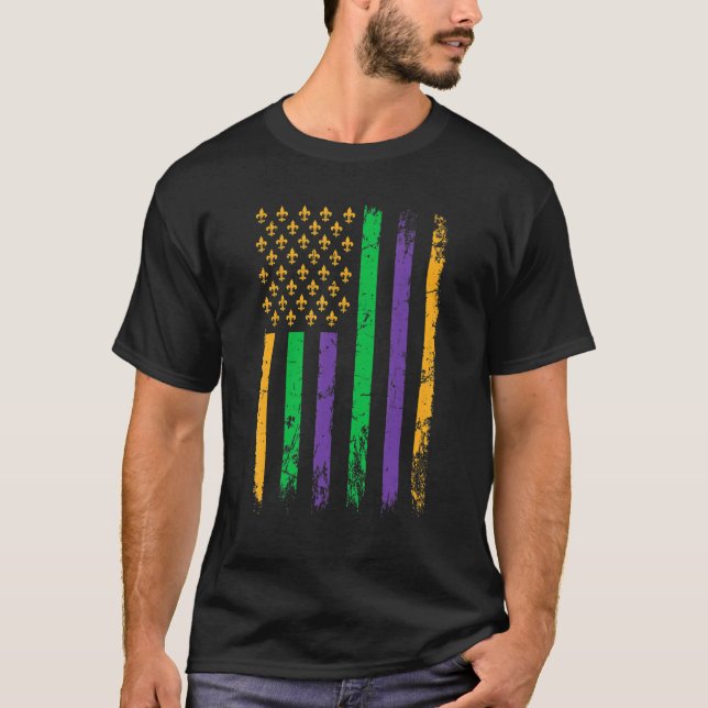 American Flag Mardi Gras Carnival Parade Party_1 T-Shirt (Front)