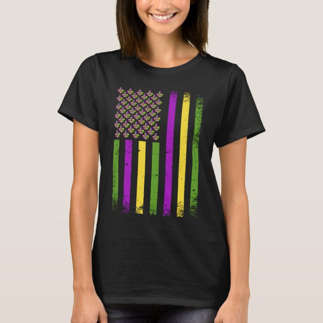 American Flag Mardi Gras Decoration Mardi Gras The T-Shirt (Front)