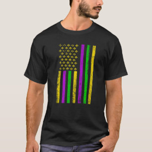 American Flag Mardi Gras Festival Party Costume Me T-Shirt