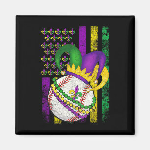 American Flag Mardi Gras Fleur De Lis Bysell Ll Magnet