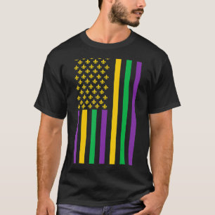 American Flag Mardi Gras Mardi Gras Crawfish Outf T-Shirt