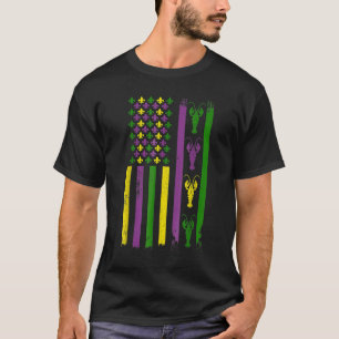 American Flag Mardi Gras Mardi Gras Crawfish Outfi T-Shirt