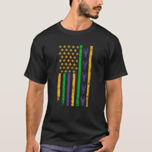American Flag Mardi Gras Mardi Gras Crawfish Outfi T-Shirt